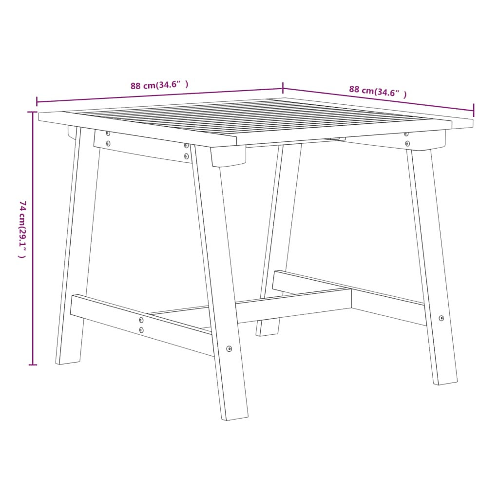 Ensemble de salle à manger de jardin 3 pcs Bois d'acacia solide