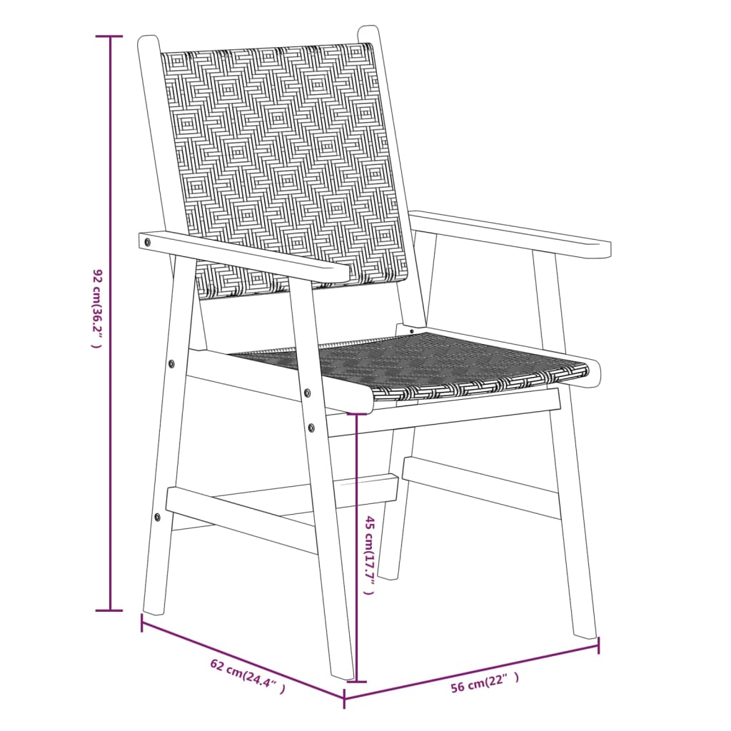 Ensemble de salle à manger de jardin 3 pcs Bois d'acacia solide