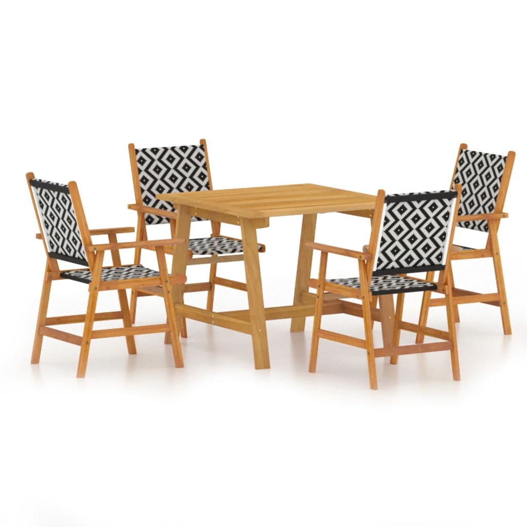 Ensemble de salle à manger de jardin 5 pcs Bois d'acacia solide