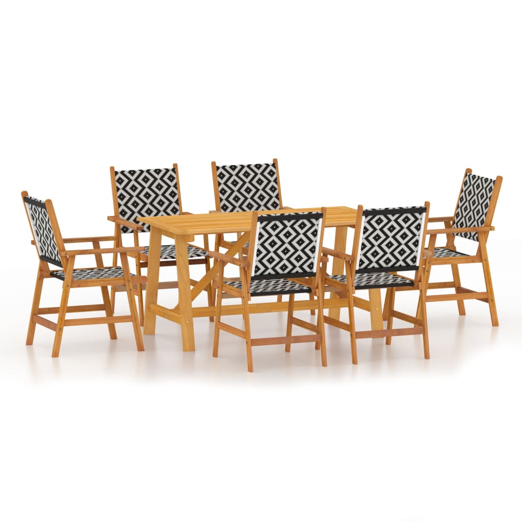 Ensemble de salle à manger de jardin 7 pcs Bois d'acacia solide