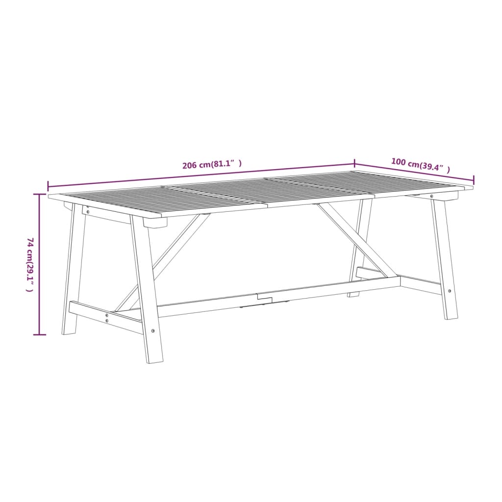 Ensemble de salle à manger de jardin 7 pcs Bois d'acacia solide