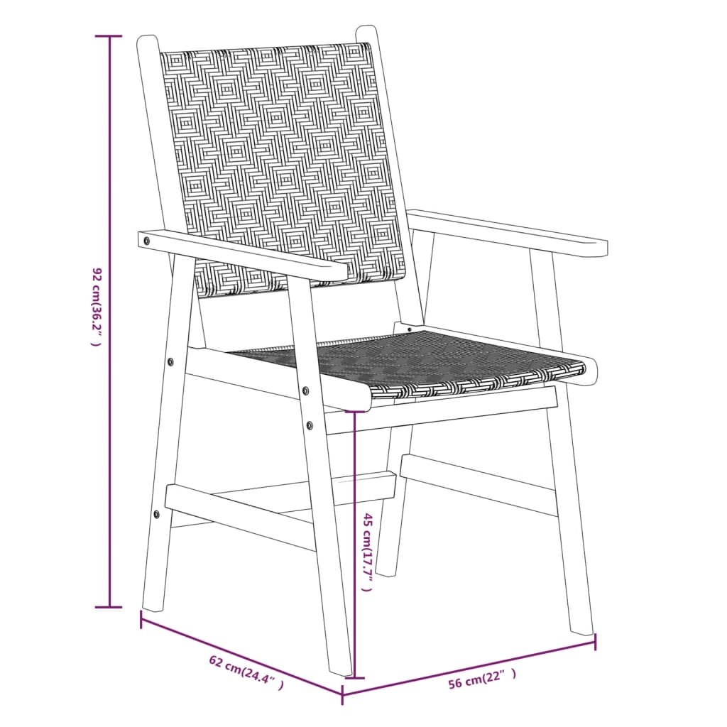 Ensemble de salle à manger de jardin 7 pcs Bois d'acacia solide