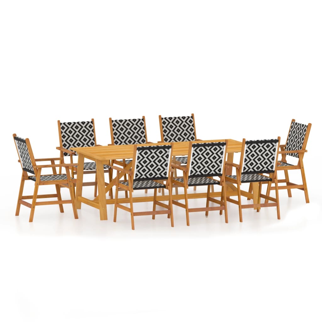 Ensemble de salle à manger de jardin 9 pcs Bois d'acacia solide