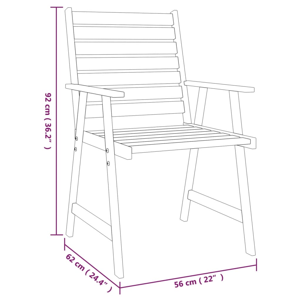 Ensemble de salle à manger de jardin 3 pcs Bois d'acacia solide