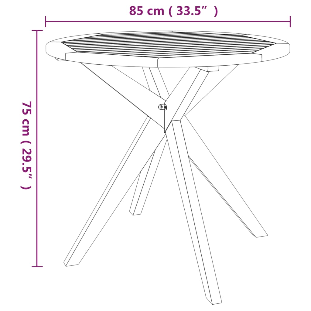 Ensemble de salle à manger de jardin 5 pcs Bois d'acacia solide