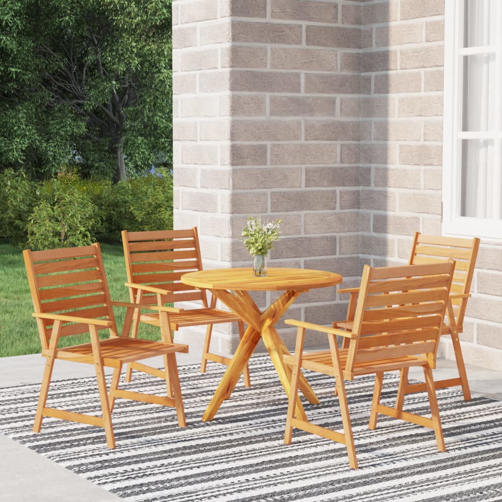 Ensemble de salle à manger de jardin 5 pcs Bois d'acacia solide