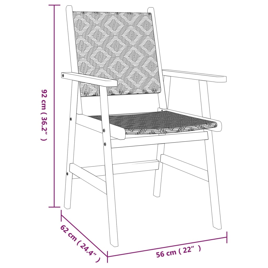 Ensemble de salle à manger de jardin 5 pcs Bois d'acacia solide