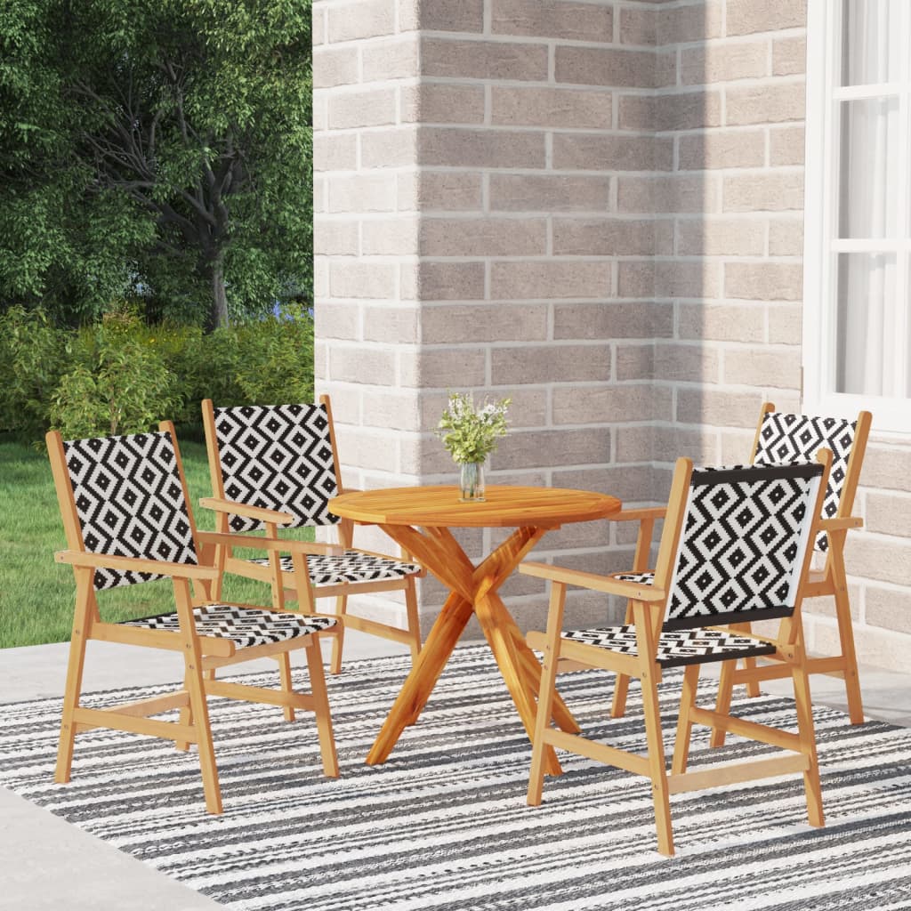 Ensemble de salle à manger de jardin 5 pcs Bois d'acacia solide