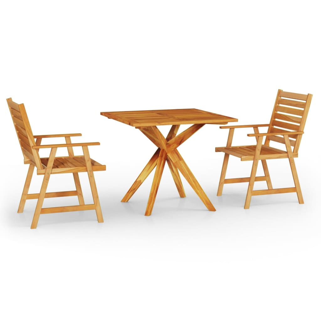 Ensemble de salle à manger de jardin 3 pcs Bois d'acacia solide