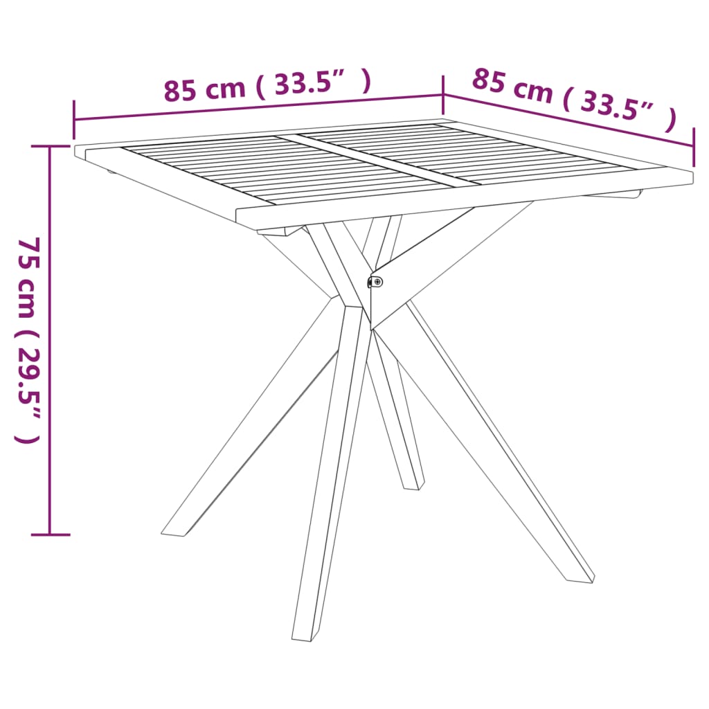 Ensemble de salle à manger de jardin 3 pcs Bois d'acacia solide