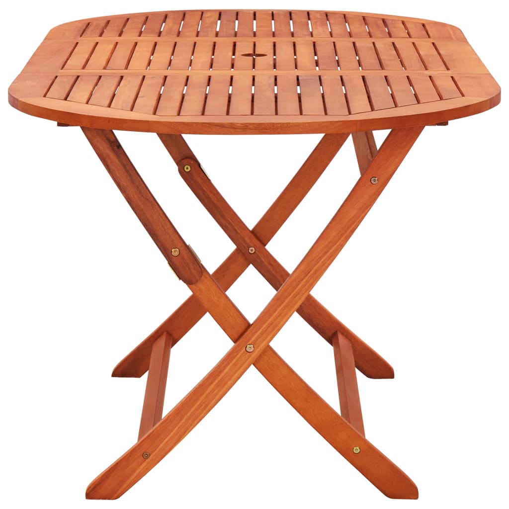 Mobilier à dîner d'extérieur pliable 9 pcs Bois d'eucalyptus