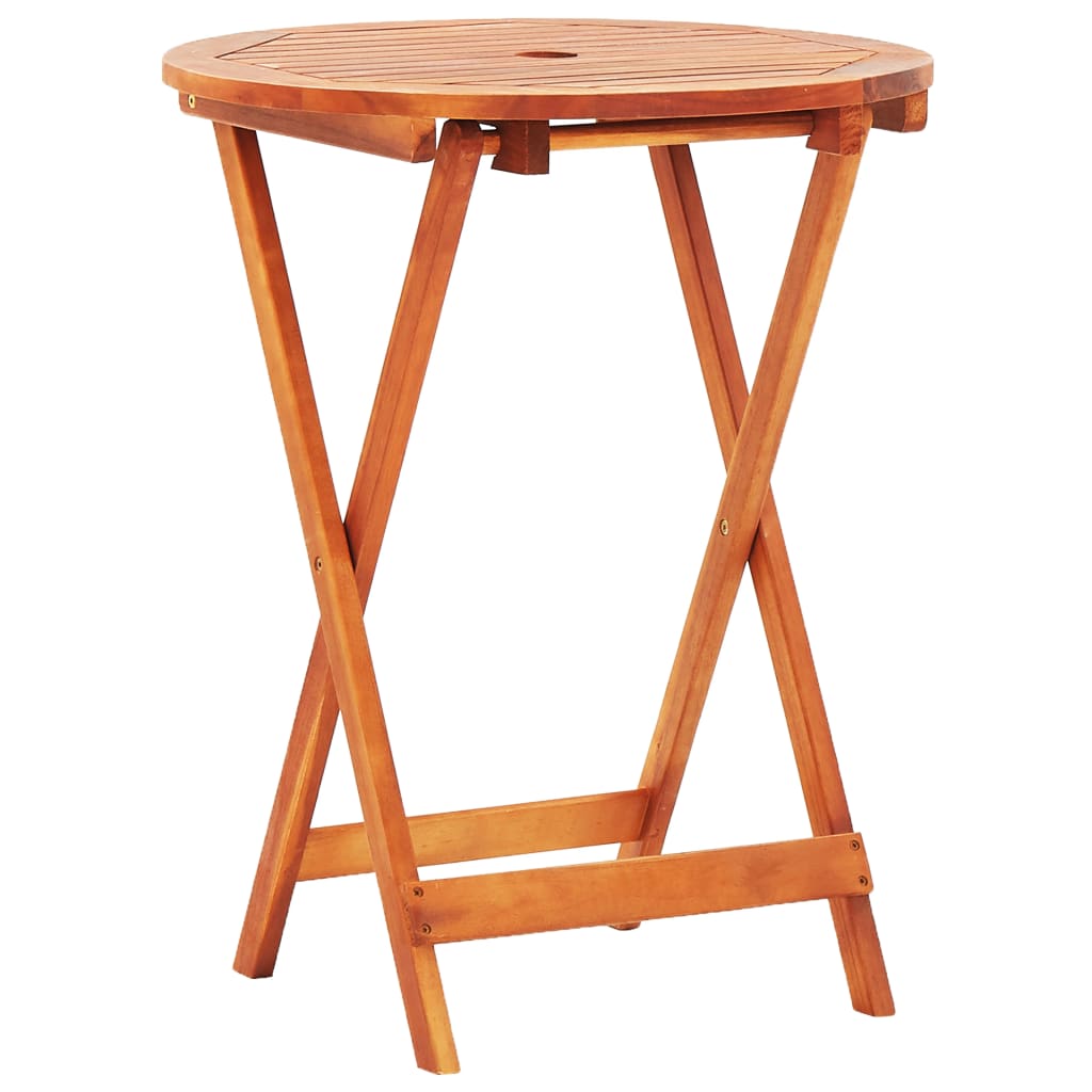 Mobilier à dîner d'extérieur pliable 3 pcs Bois d'eucalyptus