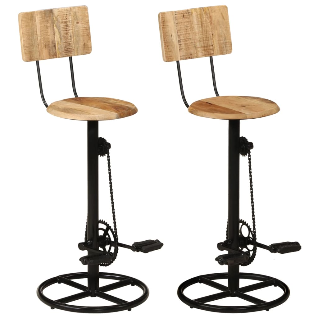 Lot 2 Mangoier solid wood bar stools