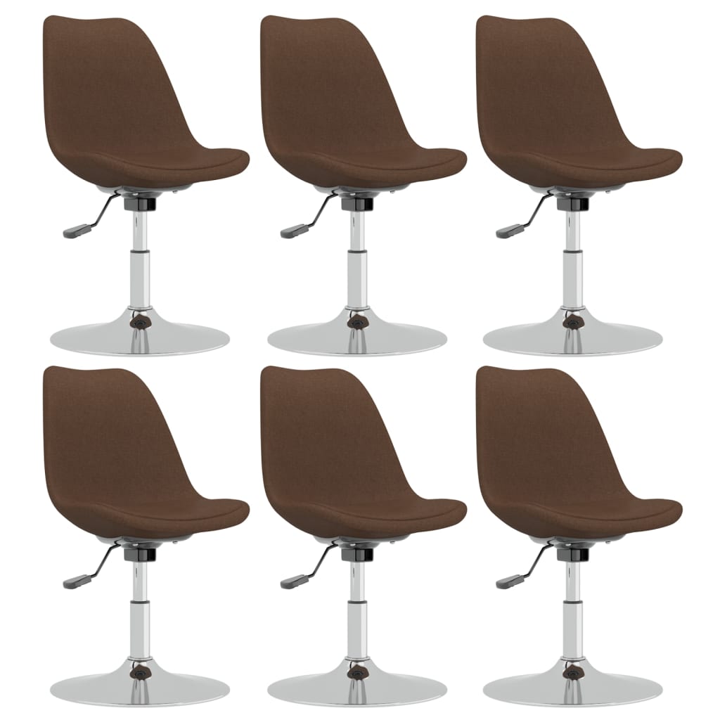 Pivoting chairs to eat a lot of 6 fabric brown