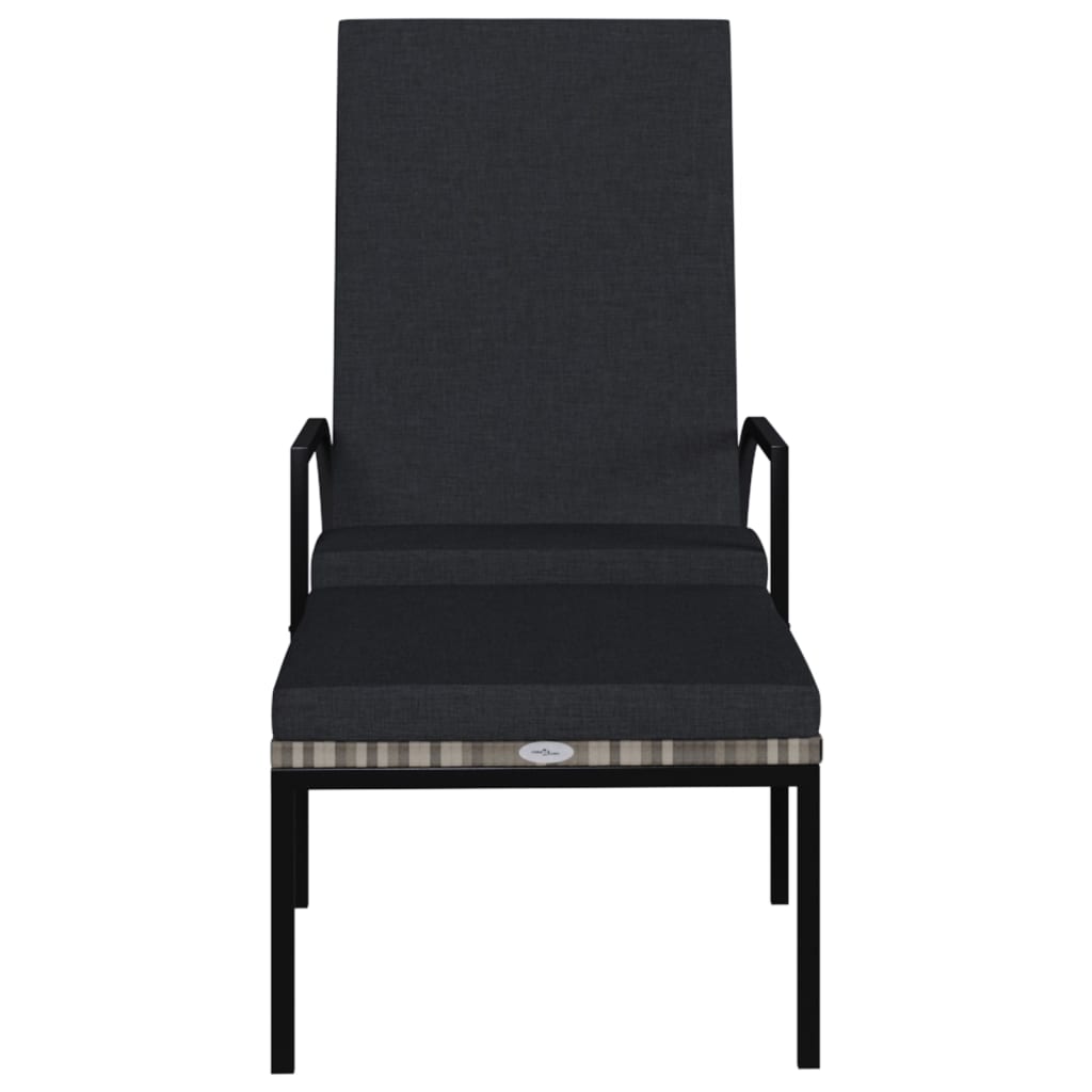 Langer Stuhl mit grau geflochtenem Harzfußlauf