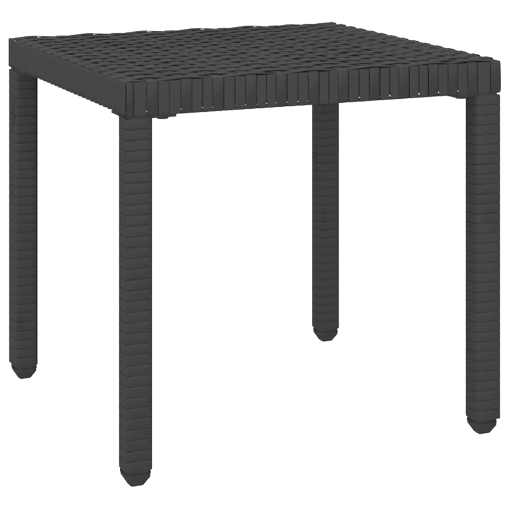 2 poltrone lounge con tavolo in resina intrecciata nera