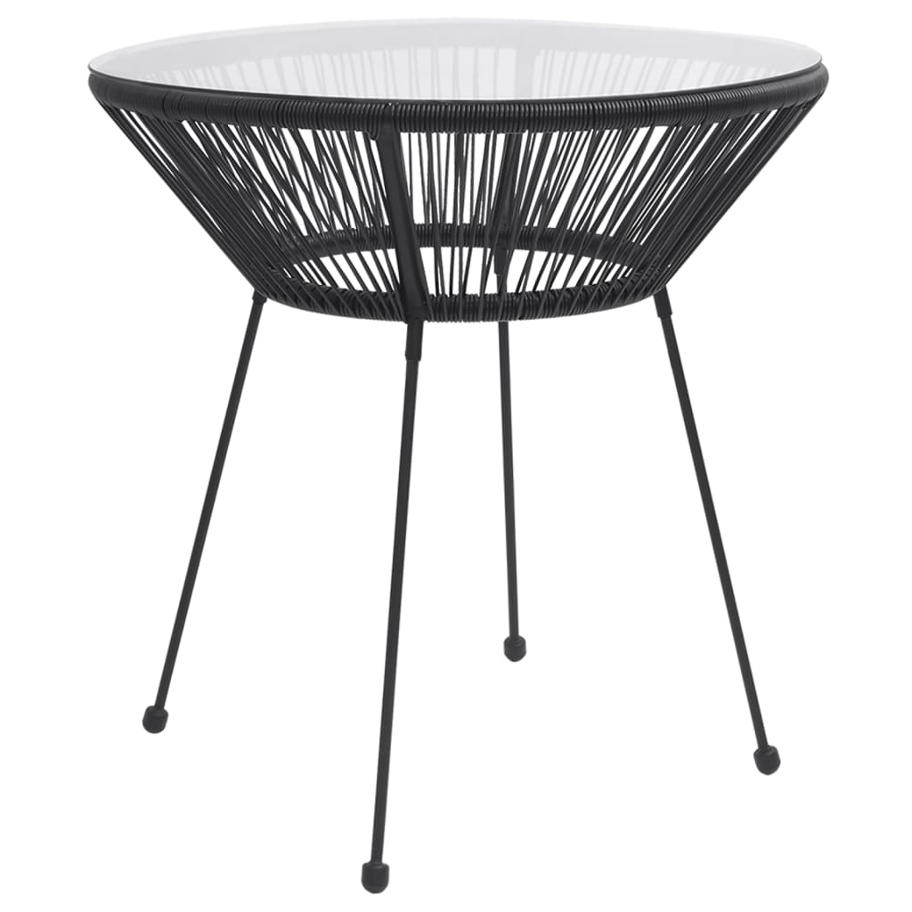 Ensemble de salle à manger de jardin 3 pcs Noir