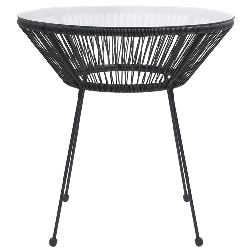 Ensemble de salle à manger de jardin 3 pcs Noir