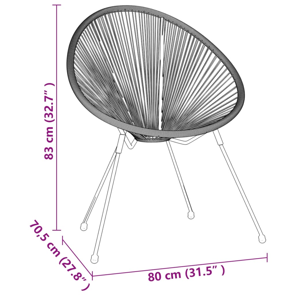 Ensemble de salle à manger de jardin 3 pcs Noir