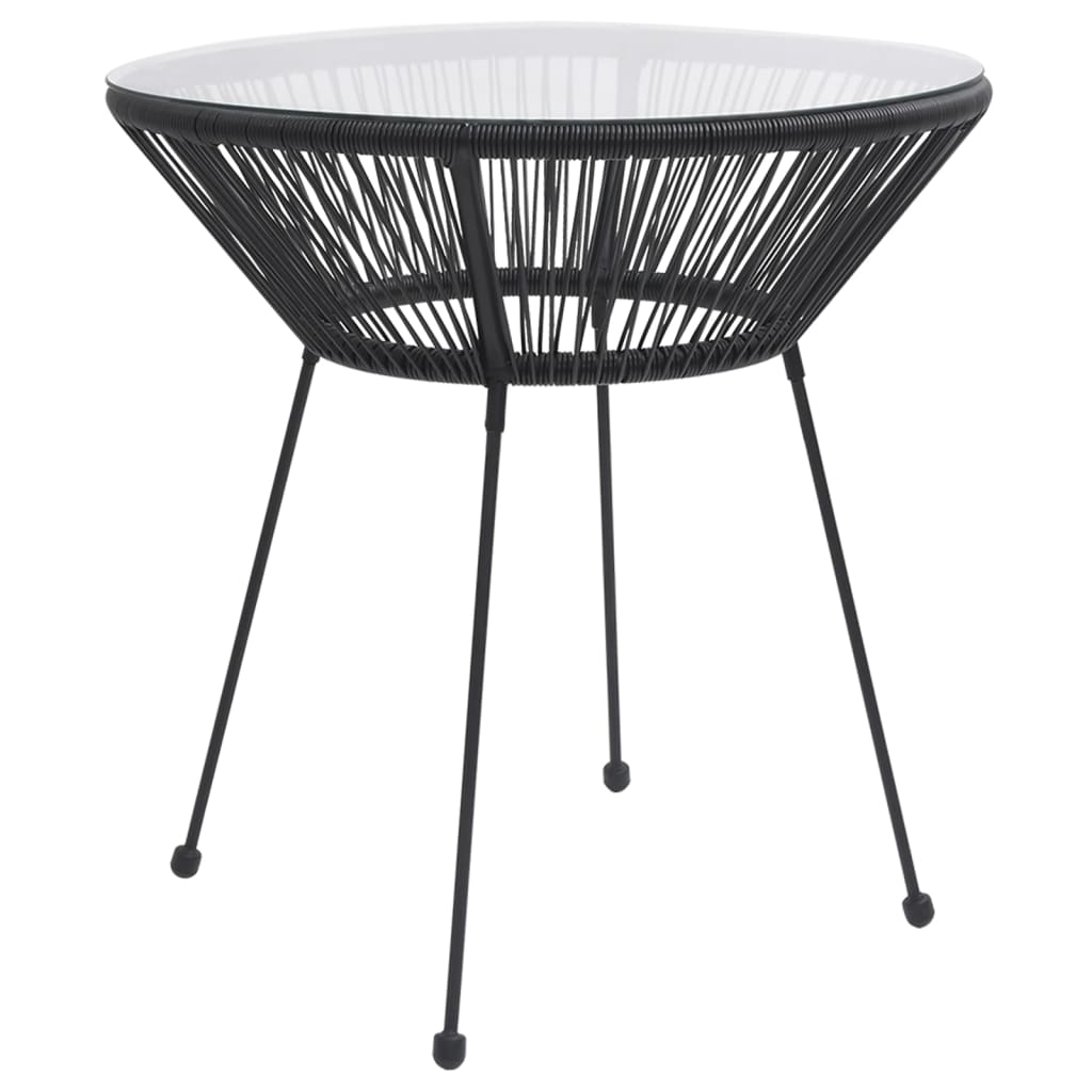 Ensemble de salle à manger de jardin 5 pcs Noir