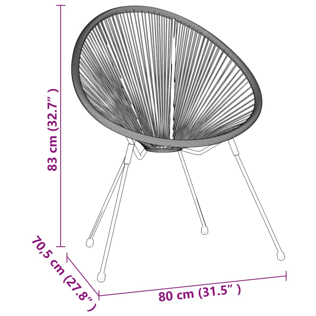 Ensemble de salle à manger de jardin 5 pcs Noir