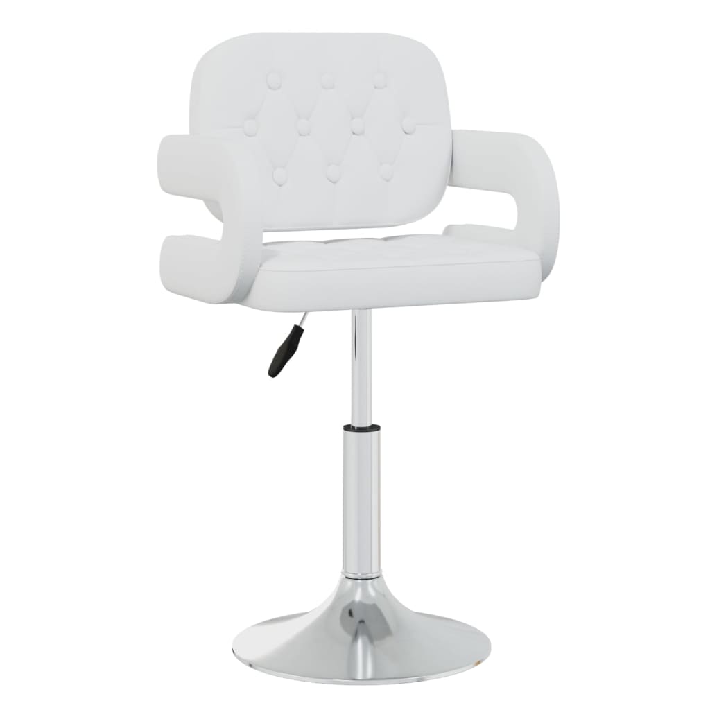 Pivoting chairs to eat set of 6 white imitation leather
