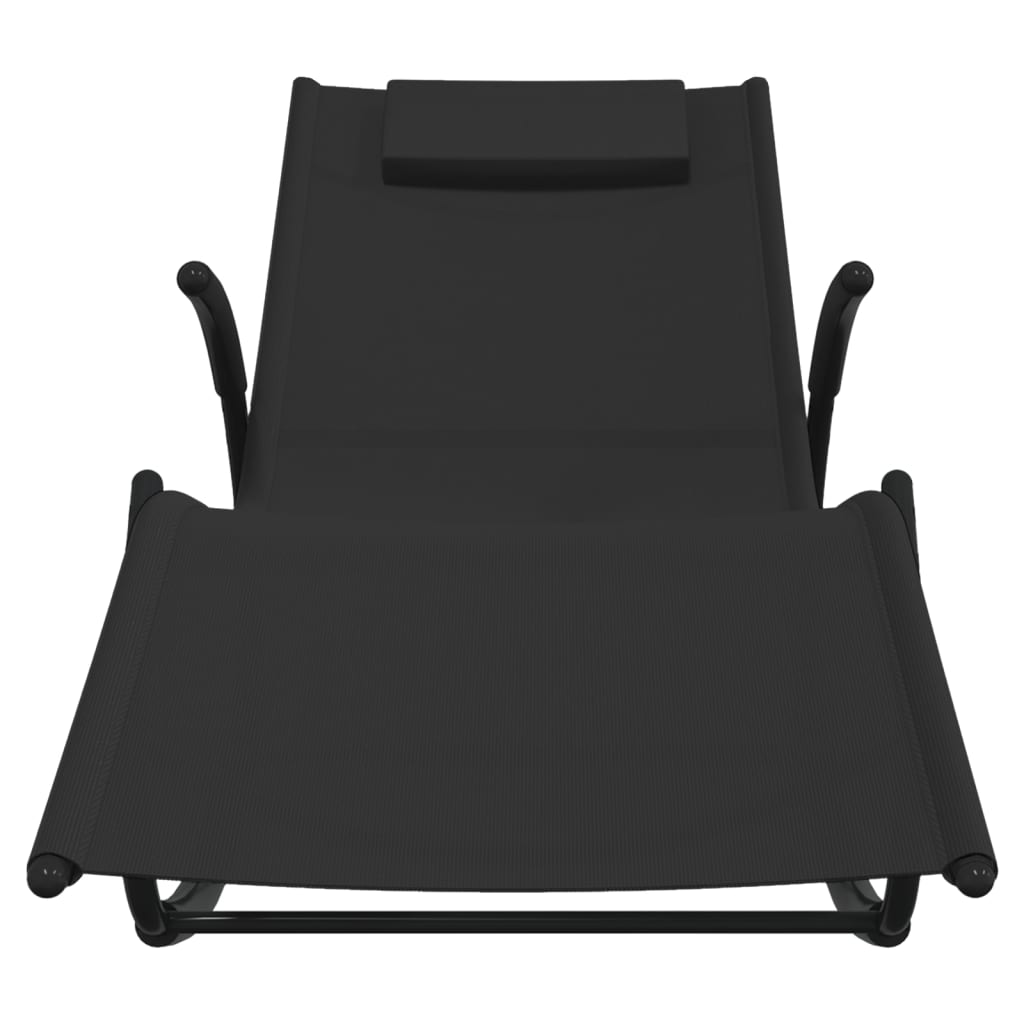 Steel black and textilene black rocking chair