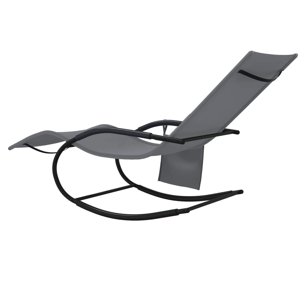 Stahlgrau und Textilene grauer Lounge -Stuhl