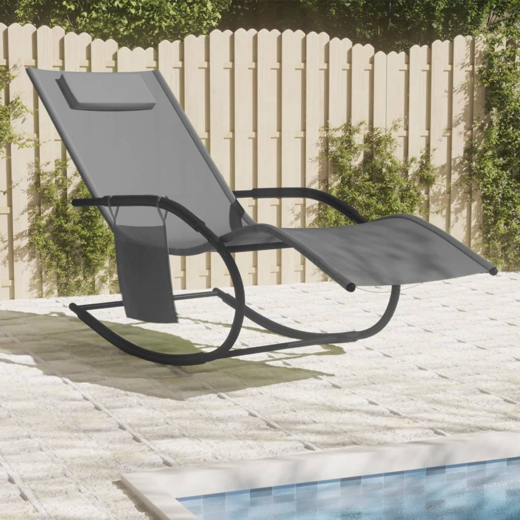 Steel gray and textilene gray lounge chair