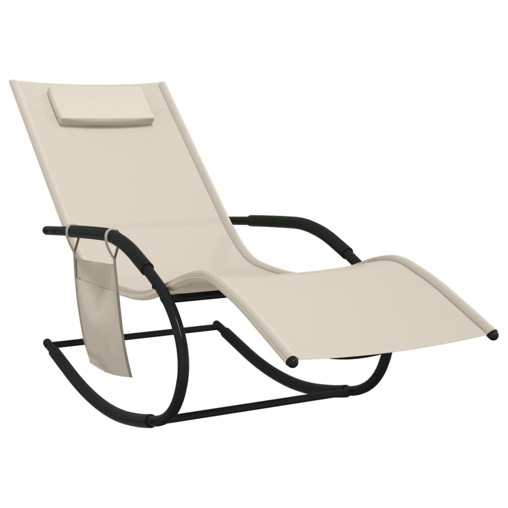 Steel and textilene lounge lounge chair