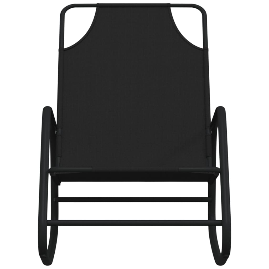 Steel black and textilene black rocking chair