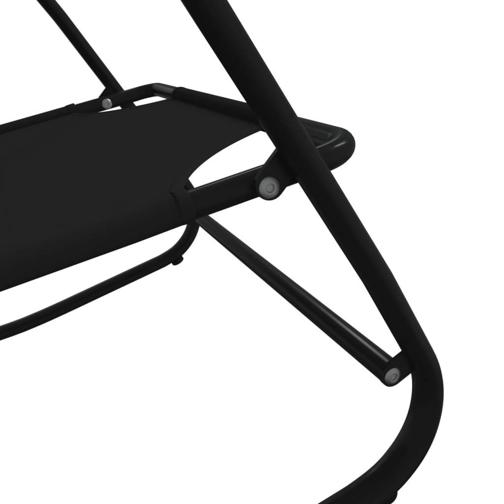 Chaise longue à bascule Noir Acier et textilène