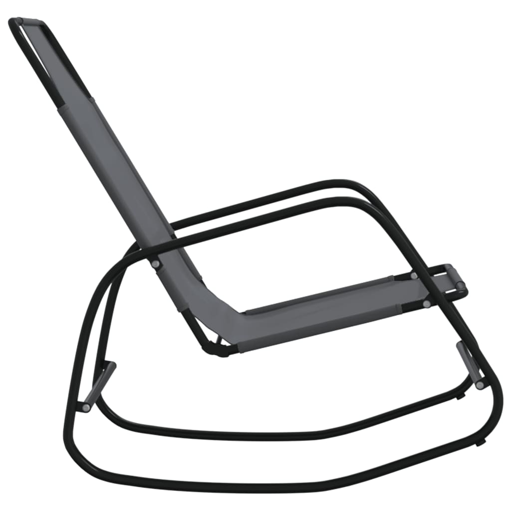Stahlgrau und Textilene grauer Lounge -Stuhl