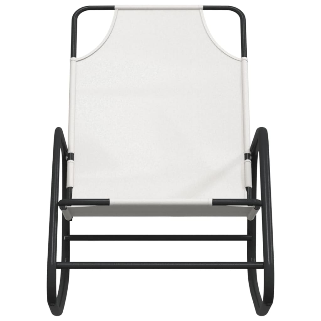 Chaise longue à bascule Crème Acier et textilène