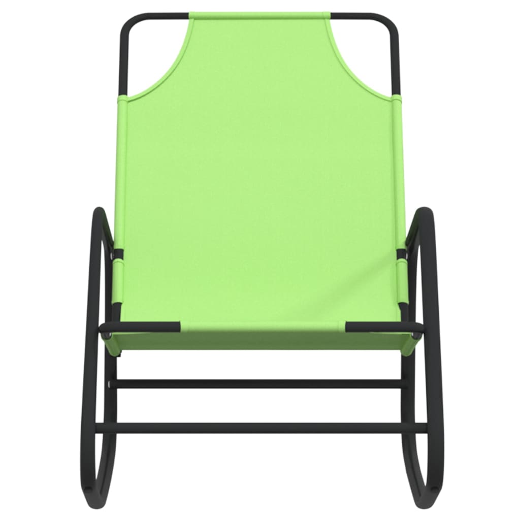Chaise longue à bascule Vert Acier et textilène