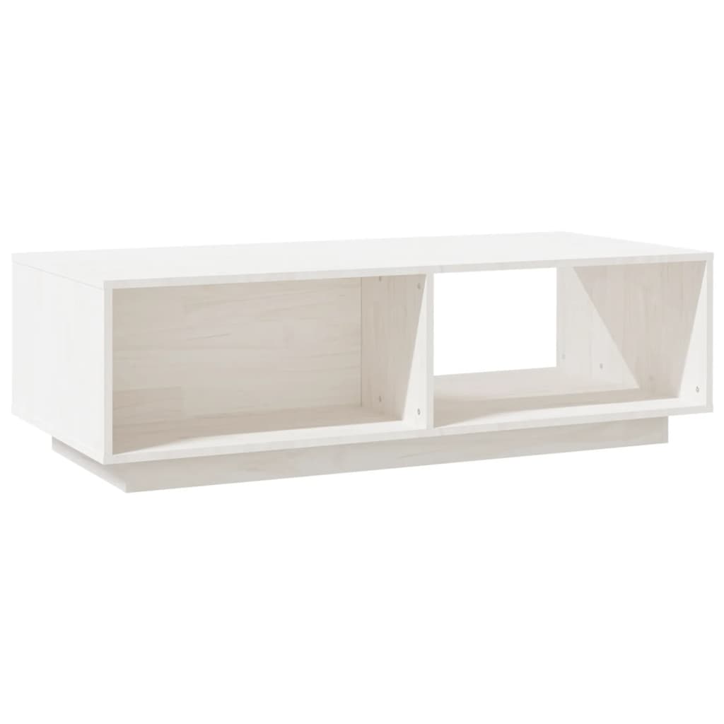 Tavolino bianco 110x50x33,5 cm Legno di pino massiccio