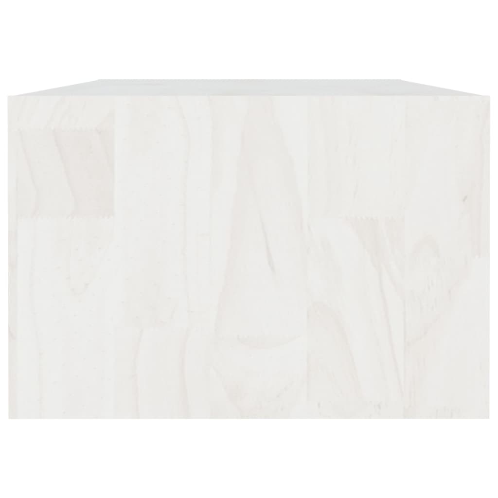 Tavolino Bianco 110x50x34 cm Legno di pino massiccio