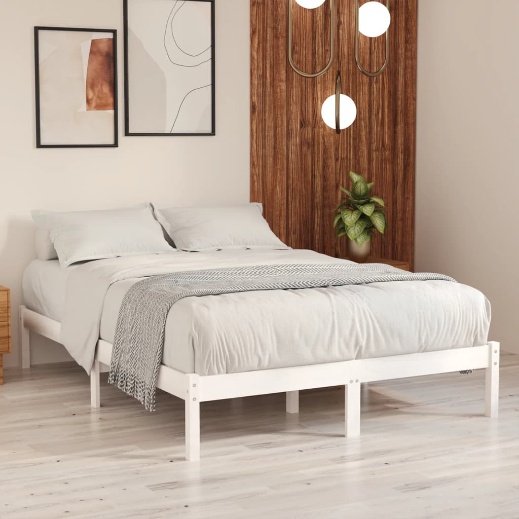 Cadre de lit Blanc Bois de pin massif 160x200 cm - Xios Store SNC