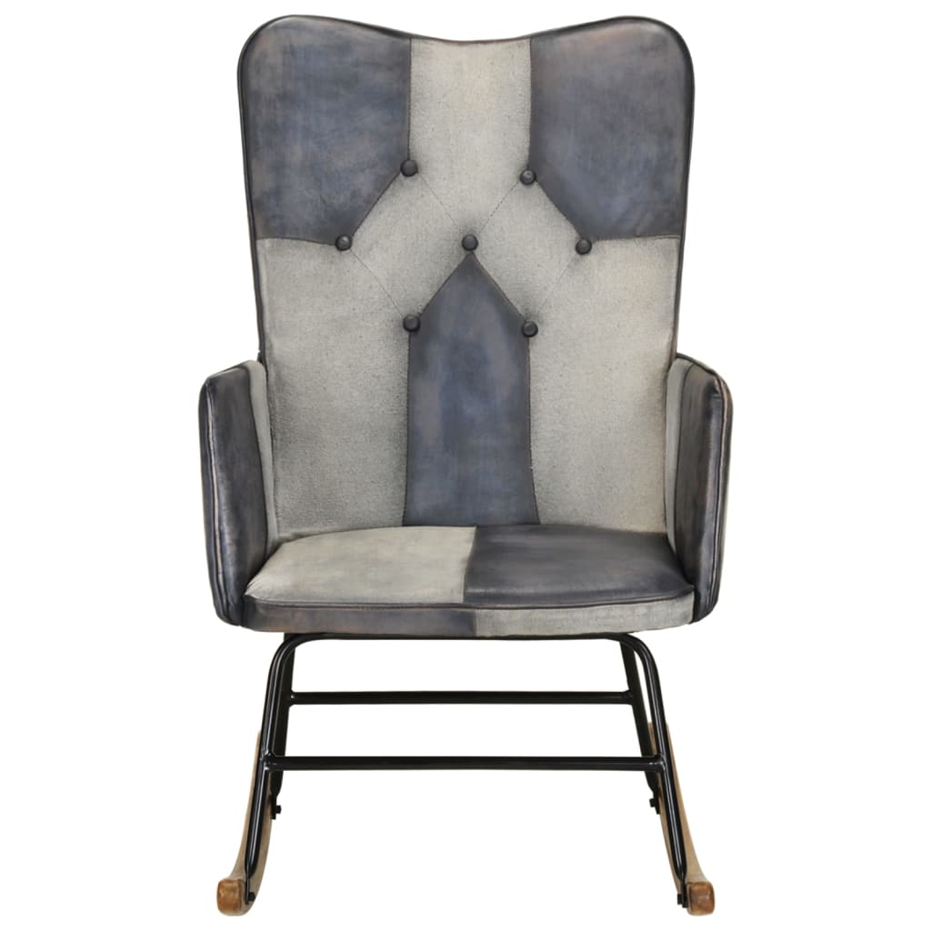 Gray Gray Leather Gray Chair and Canvas