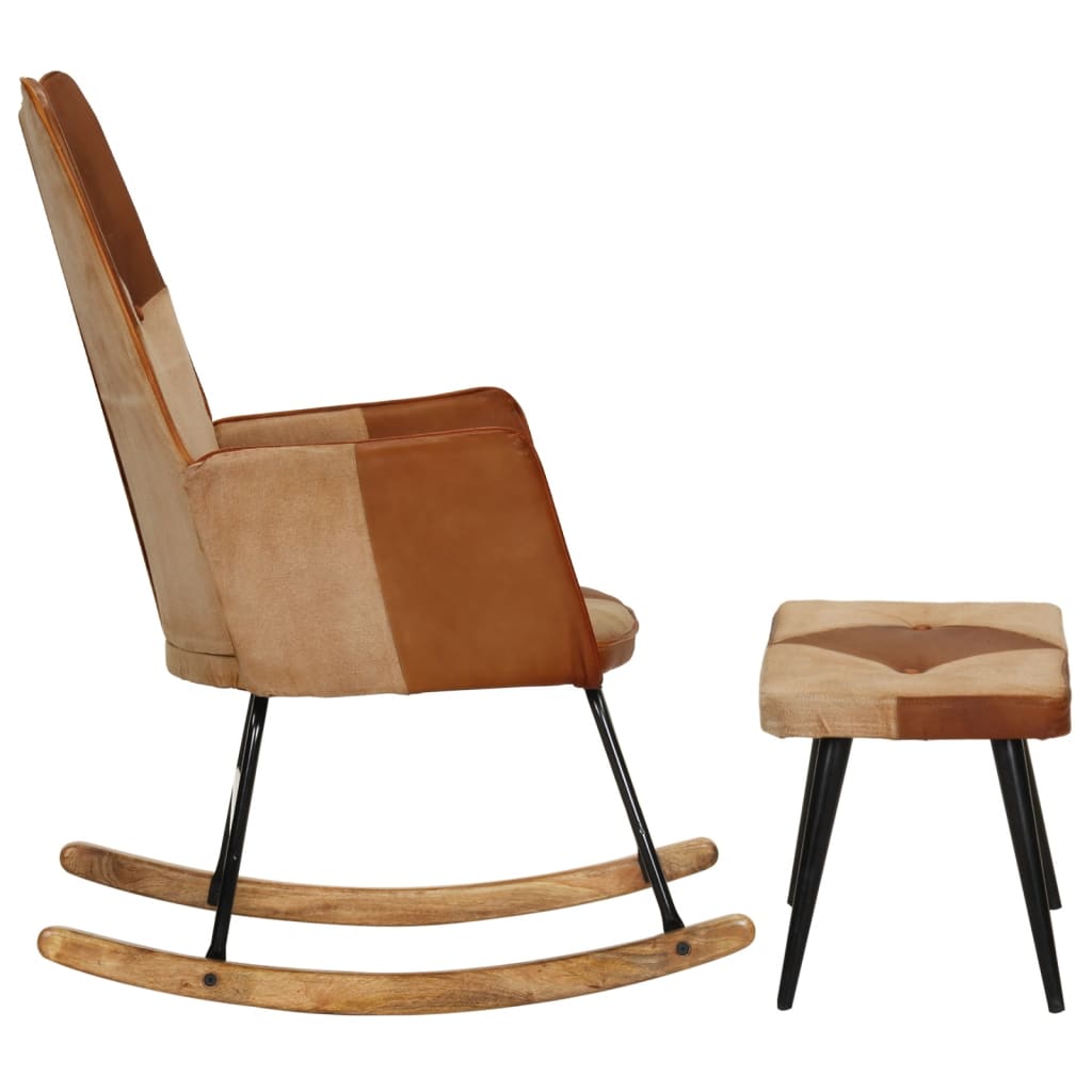 Tench chair and brown brown leather brown and canvas