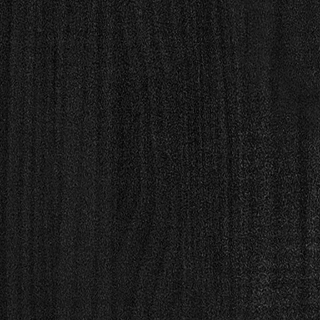 Credenza nera 70x33x76 cm Legno di pino massiccio