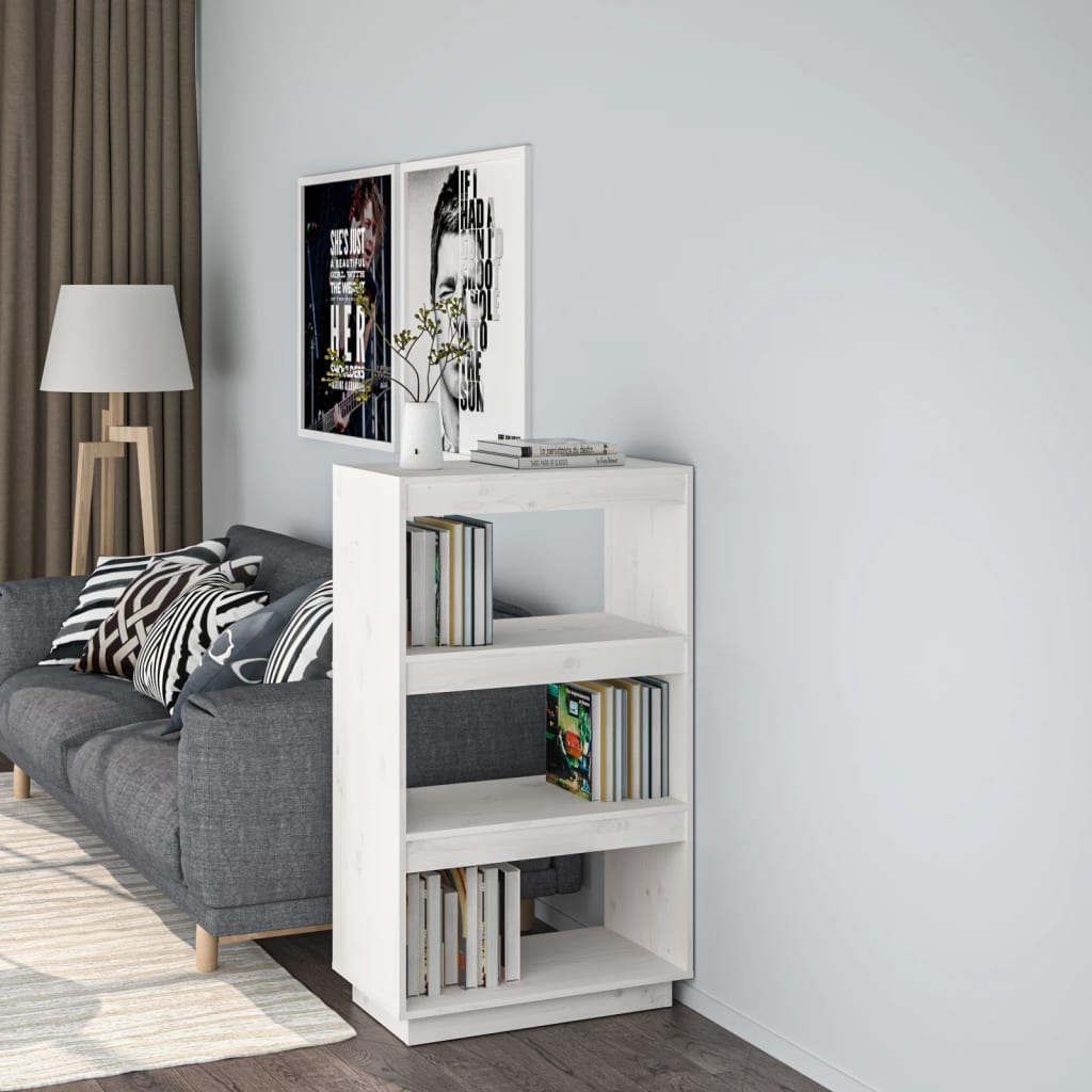 Library/white partition 60x35x103 cm solid pine wood