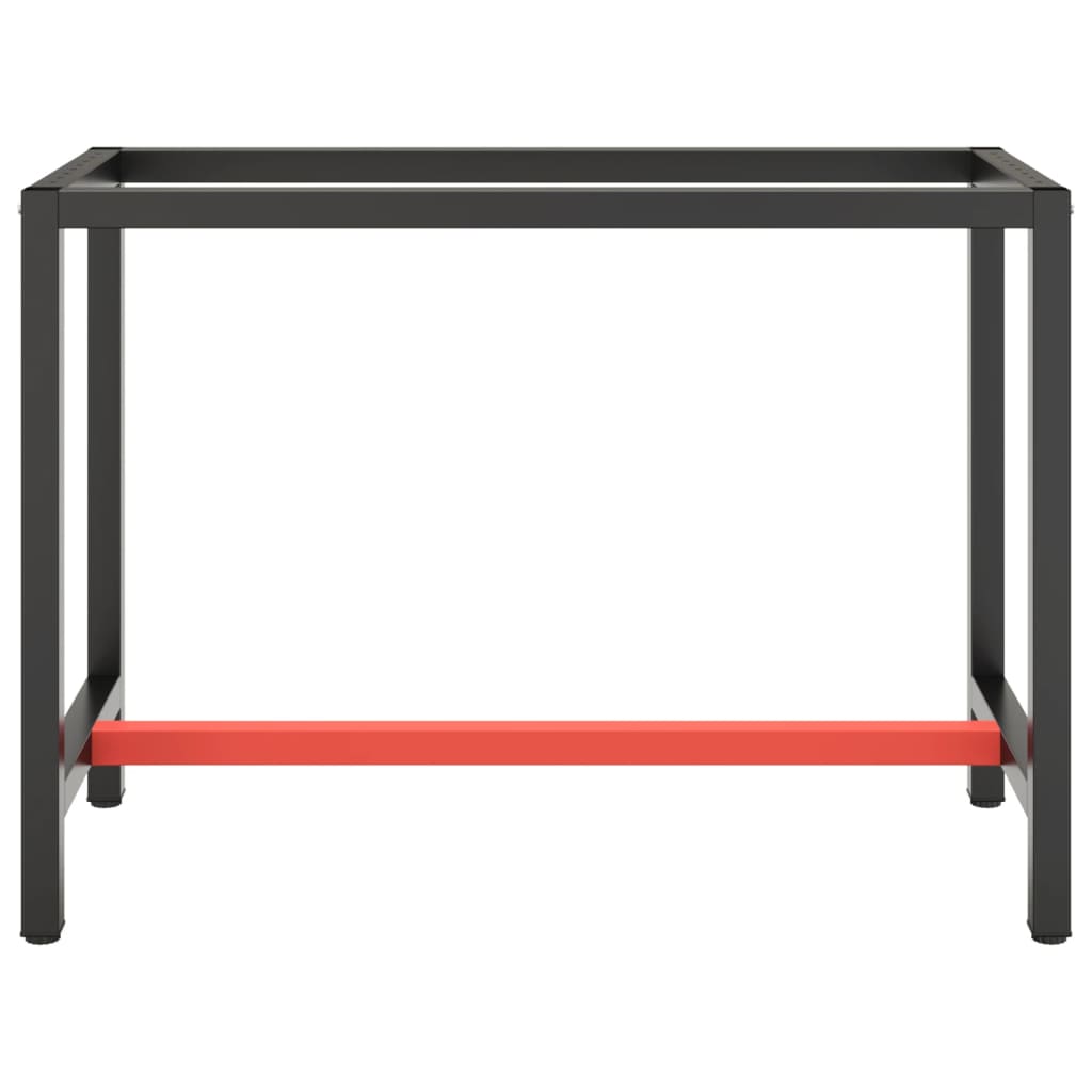 Struttura banco da lavoro Nero e rosso opaco 110x50x79 cm Metallo