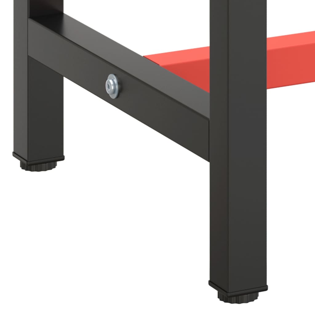Black and red matt work frame 110x50x79 cm metal