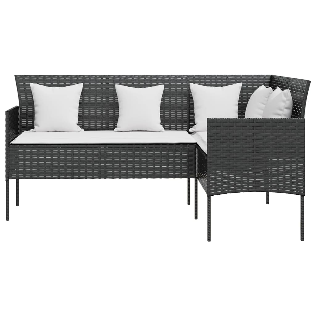 Set von Sofas in L 5pcs mit schwarzen geflochtenen Harzkissen