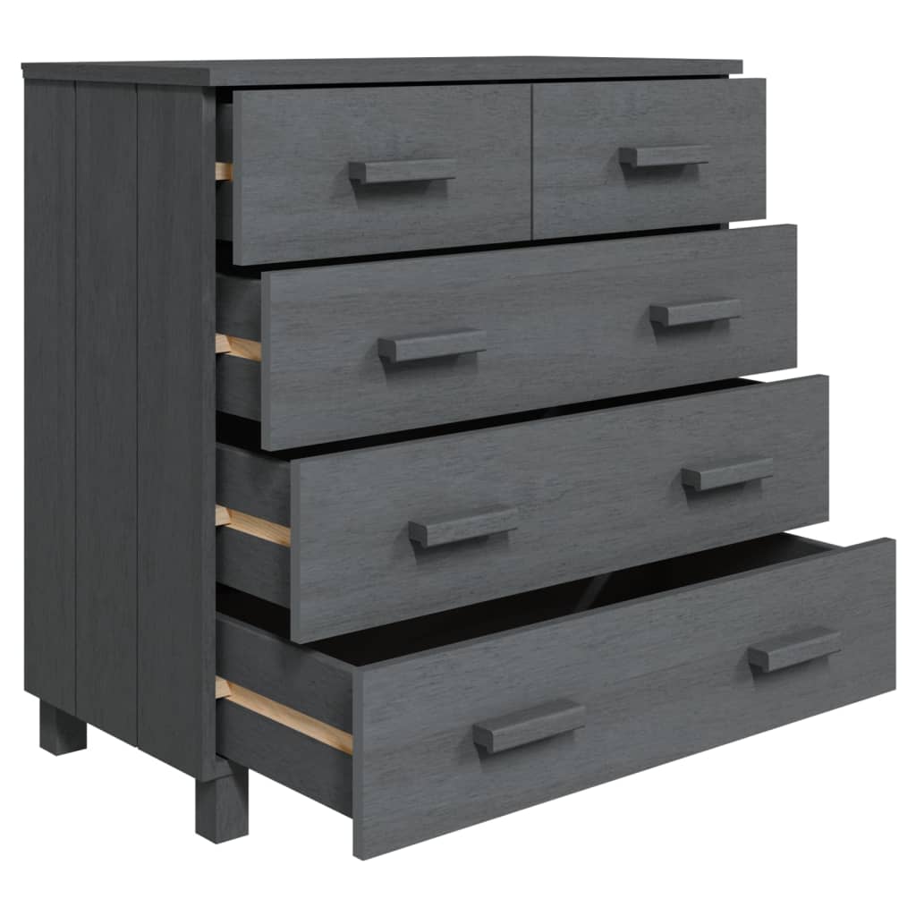 Dark gray Hamar buffet 79x40x80 cm solid pine wood