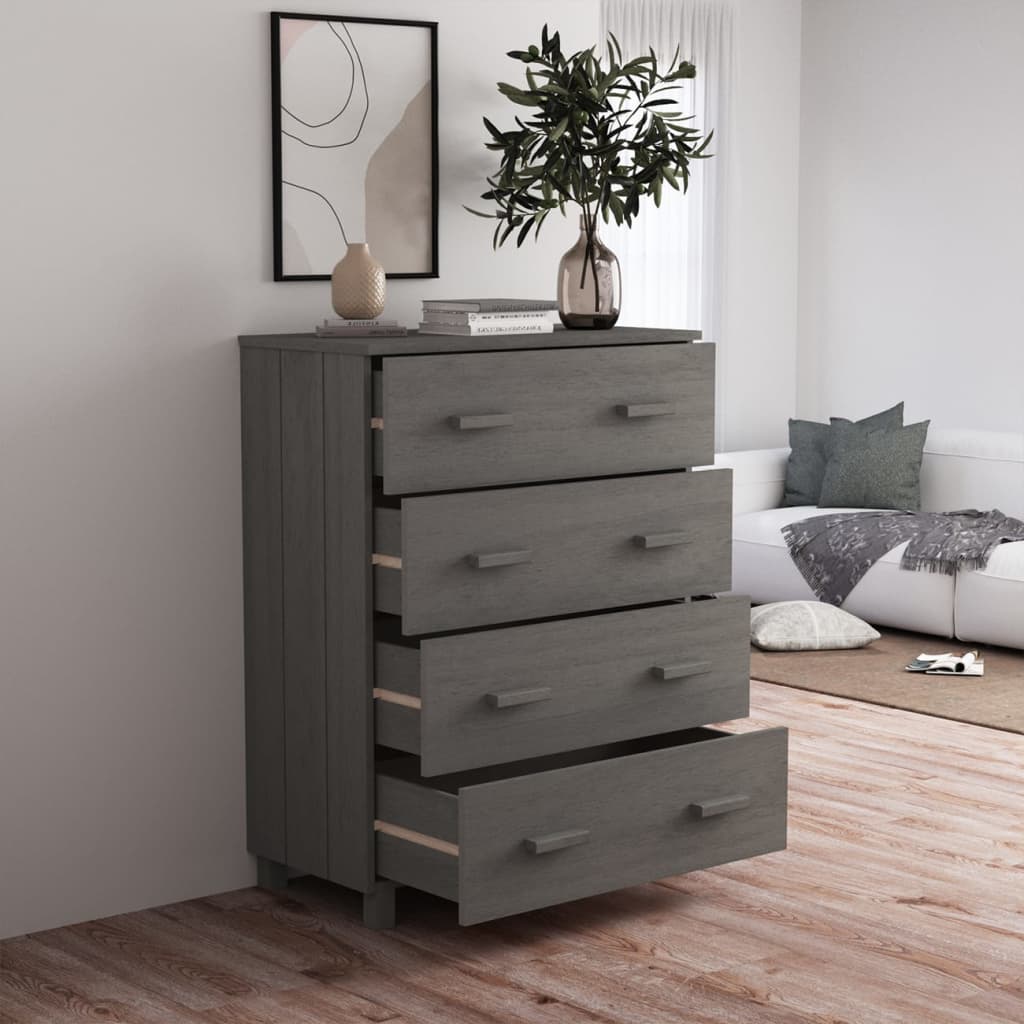 Light gray Hamar buffet 79x40x103.5 cm solid pine wood