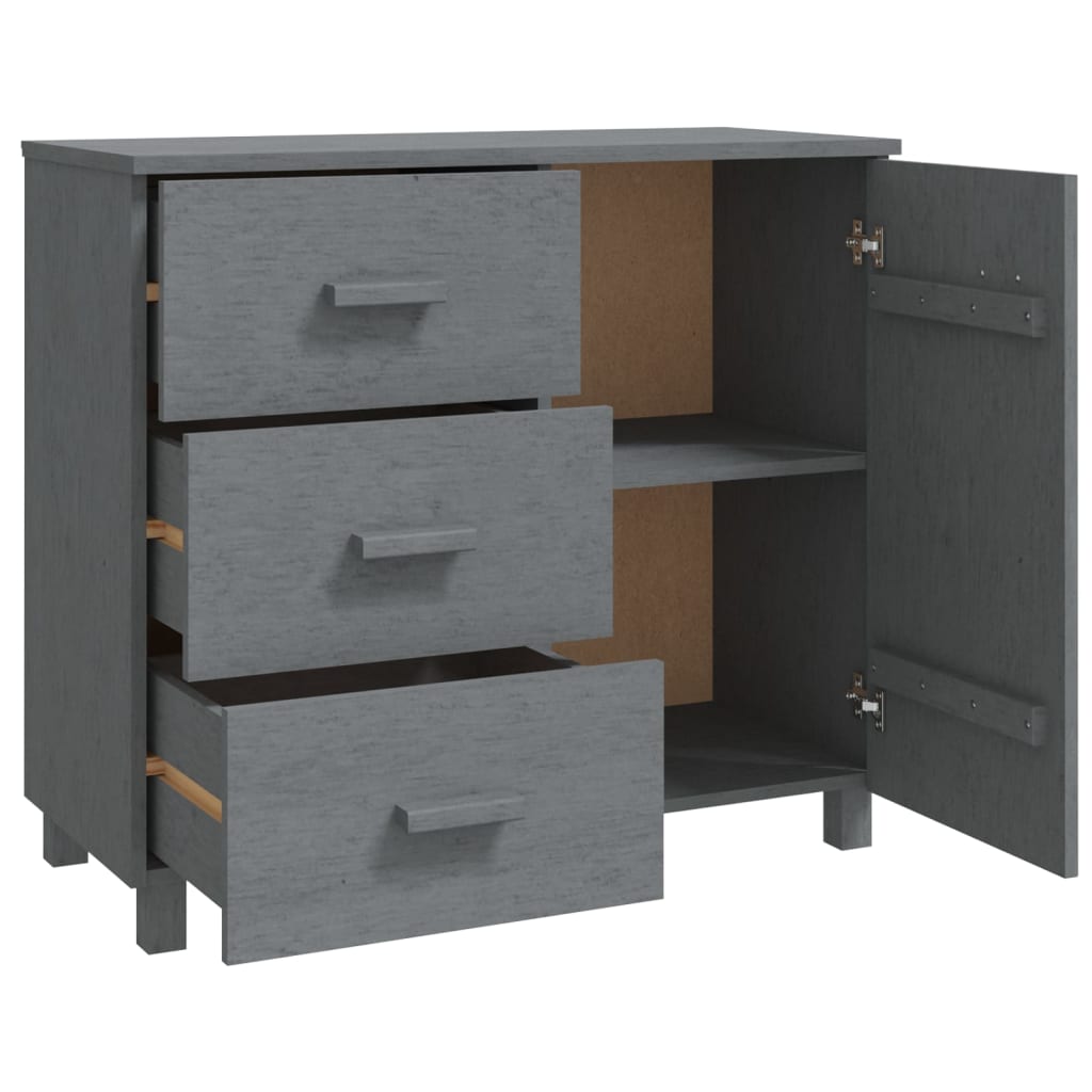 Dark gray Hamar buffet 90x40x80 cm solid pine wood