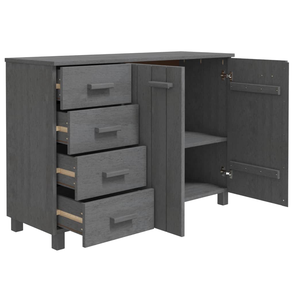 Dark gray Hamar buffet 113x40x80 cm solid pine wood