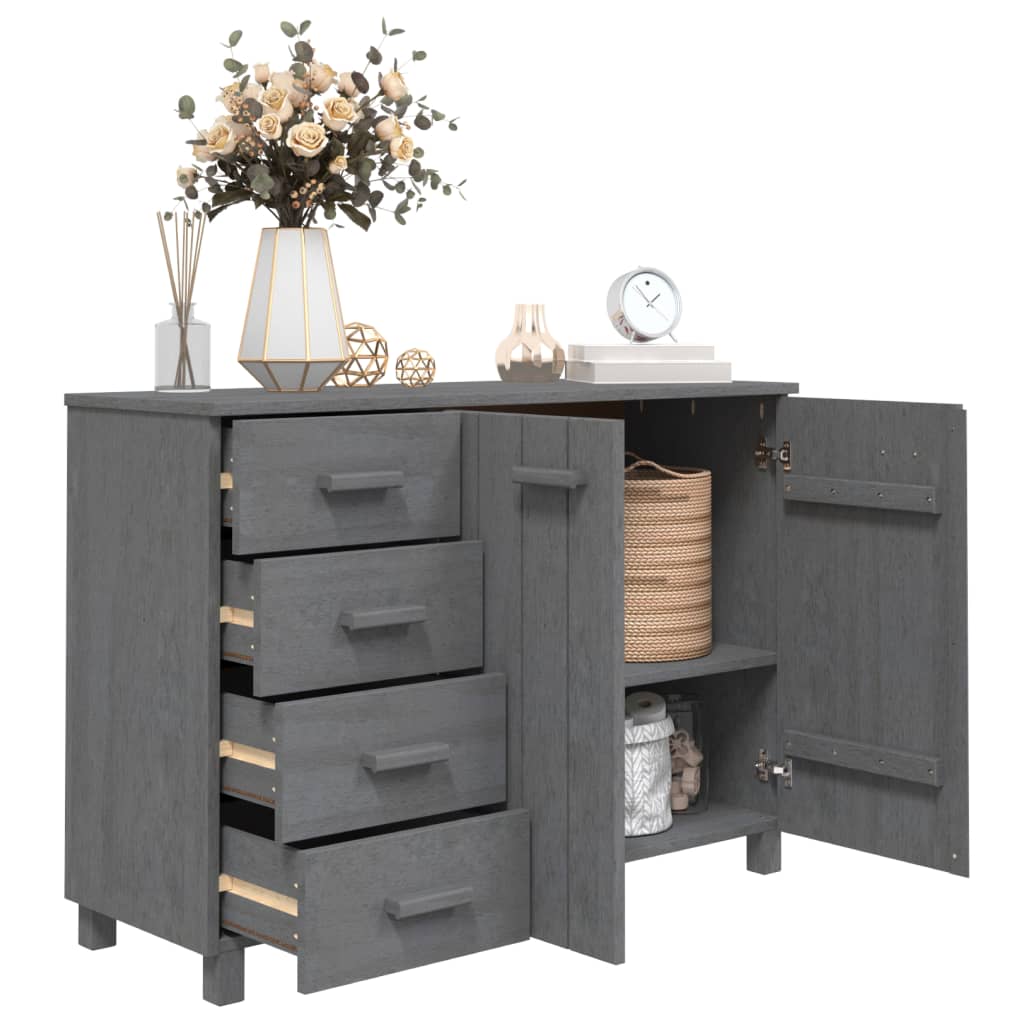 Hamar buffet grigio scuro 113x40x80 cm in legno di pino solido